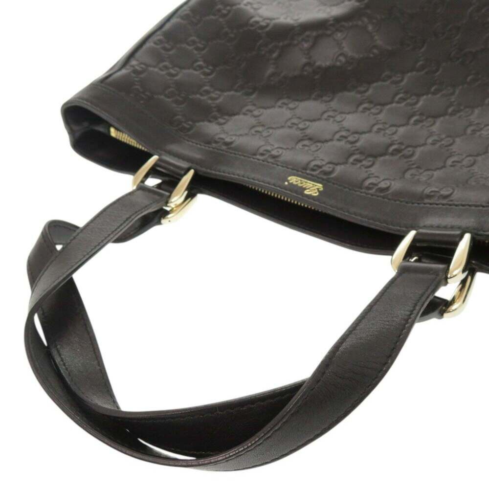 GUCCI Authentic Black Leather Tote Bag - Picture 7 of 10